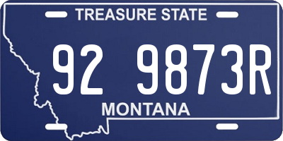 MT license plate 929873R