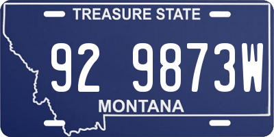 MT license plate 929873W