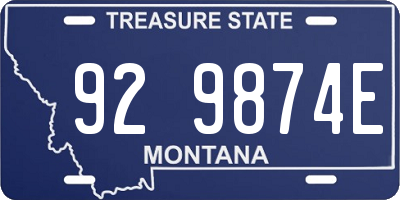 MT license plate 929874E