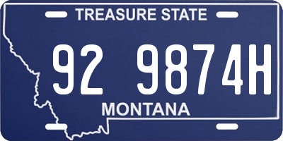 MT license plate 929874H
