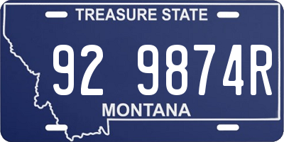 MT license plate 929874R