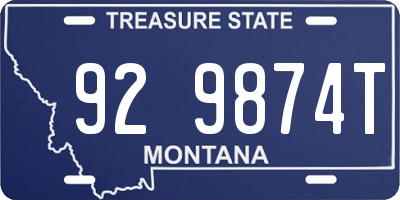 MT license plate 929874T