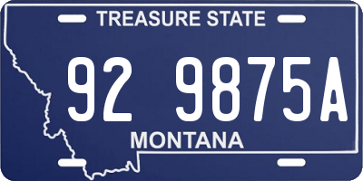 MT license plate 929875A