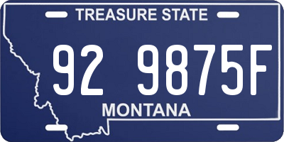 MT license plate 929875F