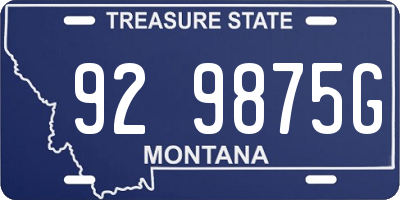 MT license plate 929875G