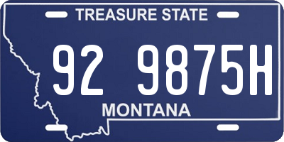 MT license plate 929875H
