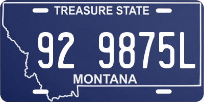 MT license plate 929875L