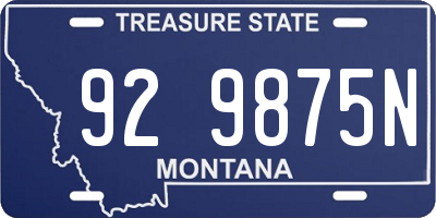 MT license plate 929875N