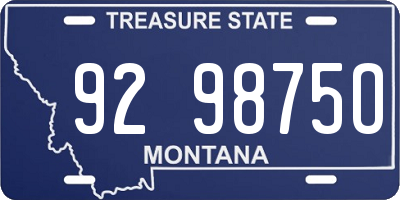 MT license plate 929875O