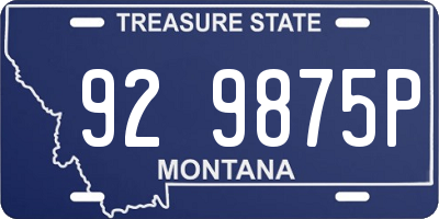 MT license plate 929875P