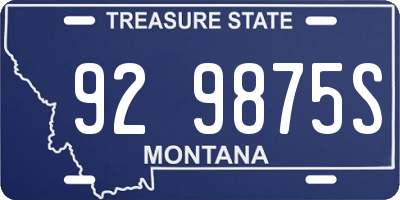 MT license plate 929875S