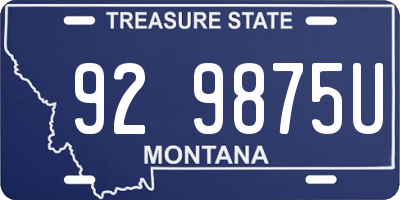 MT license plate 929875U