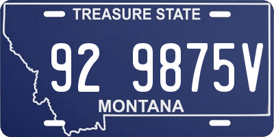 MT license plate 929875V