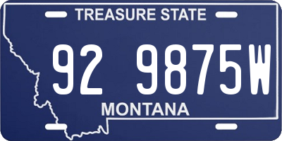 MT license plate 929875W