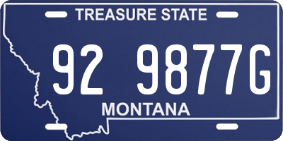 MT license plate 929877G