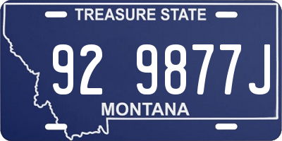 MT license plate 929877J