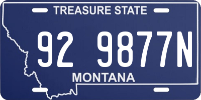 MT license plate 929877N