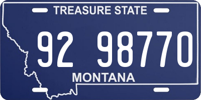 MT license plate 929877O