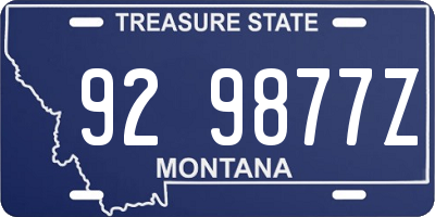 MT license plate 929877Z