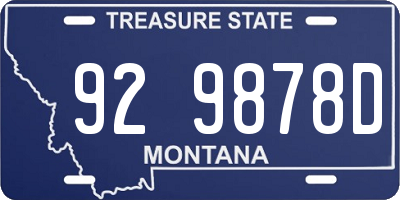 MT license plate 929878D