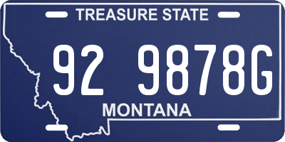 MT license plate 929878G