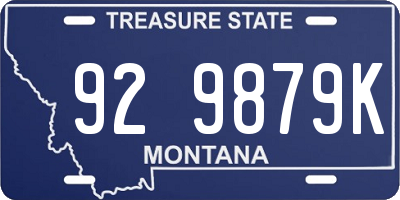 MT license plate 929879K