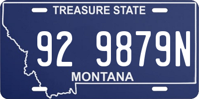 MT license plate 929879N