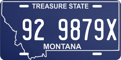 MT license plate 929879X
