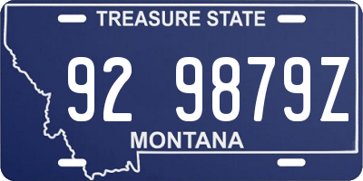 MT license plate 929879Z