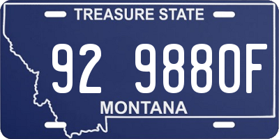 MT license plate 929880F