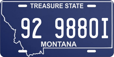 MT license plate 929880I