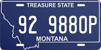 MT license plate 929880P