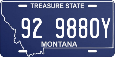MT license plate 929880Y