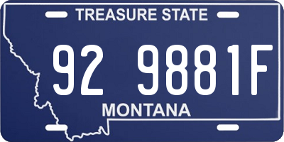 MT license plate 929881F