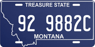 MT license plate 929882C
