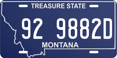 MT license plate 929882D
