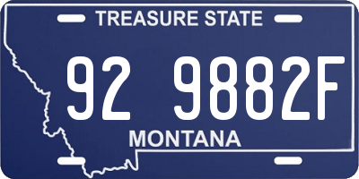 MT license plate 929882F
