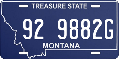 MT license plate 929882G