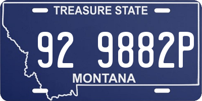 MT license plate 929882P