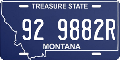MT license plate 929882R