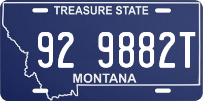 MT license plate 929882T