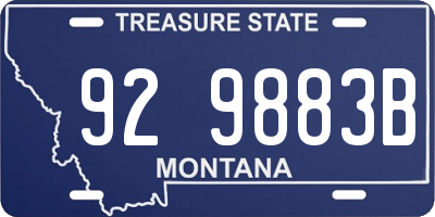 MT license plate 929883B