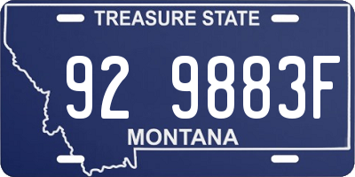 MT license plate 929883F