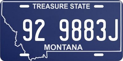 MT license plate 929883J
