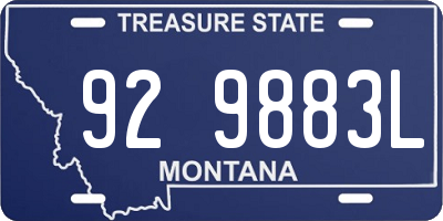 MT license plate 929883L