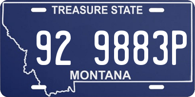 MT license plate 929883P