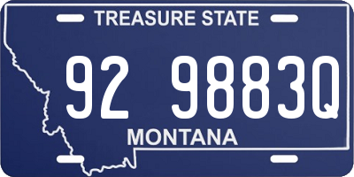 MT license plate 929883Q
