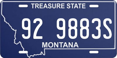 MT license plate 929883S