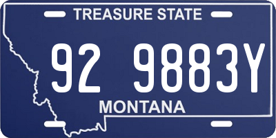 MT license plate 929883Y