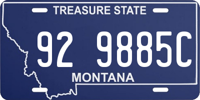 MT license plate 929885C